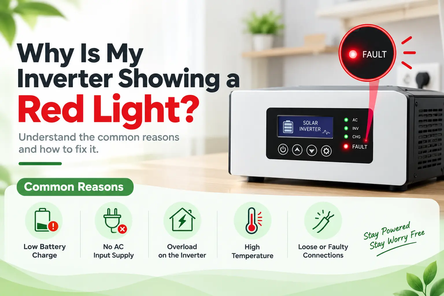 Why Is My Inverter Showing a Red Light? Inverter Red Light Meaning, Causes & Solutions